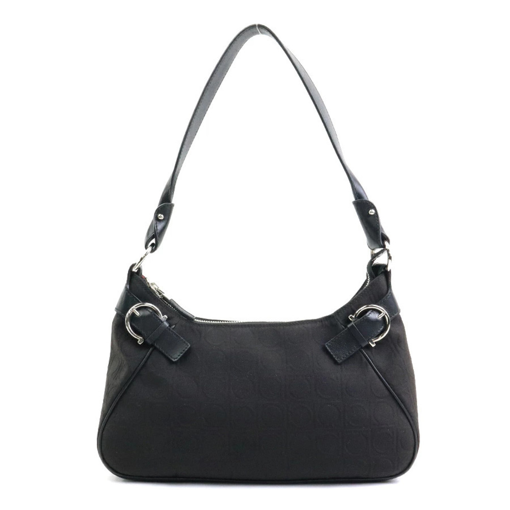 Salvatore Ferragamo handbag Gancini canvas leather black